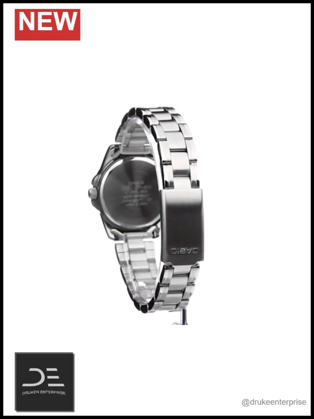 Stainless Steel Analog Watch with Date Display – Women's Water Resistant